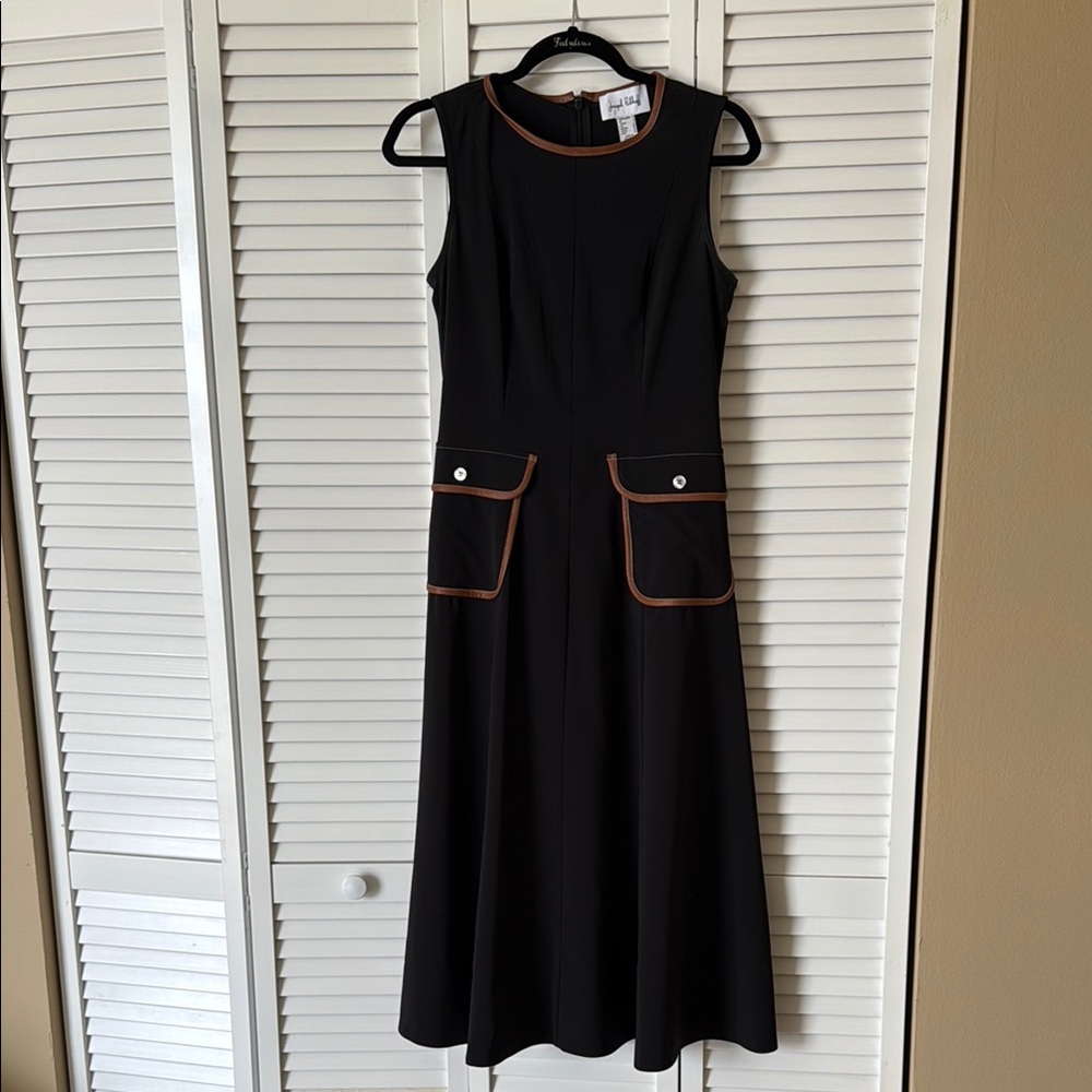 Joseph Ribkoff Black fit and flare midi dress